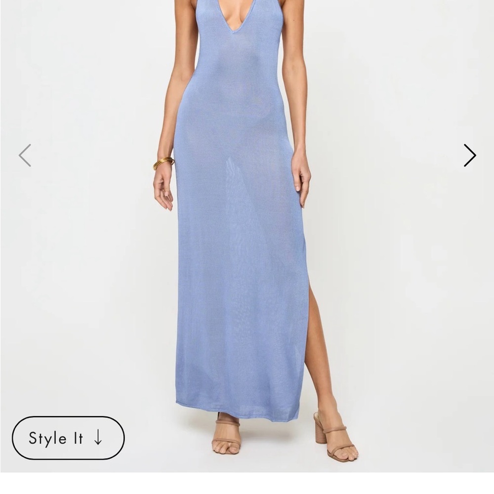 L*space shine all night  Blue V-Neck Maxi Dress